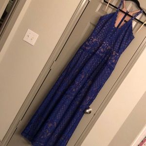 BCBG royal blue lace evening dress